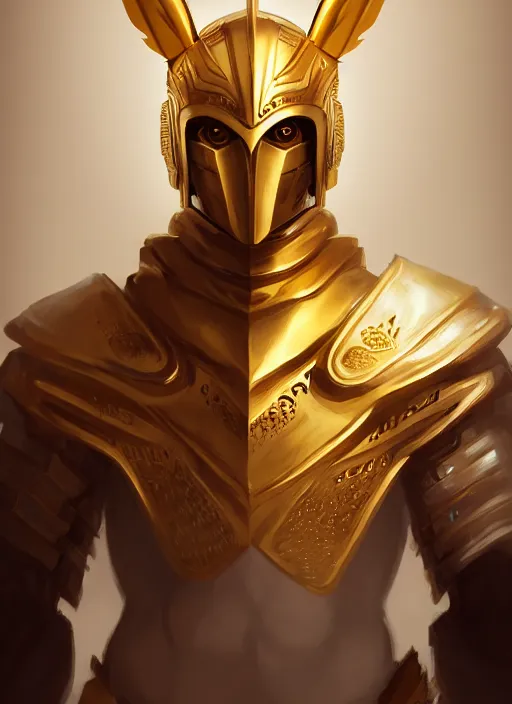 Image similar to the god hermes, gold armour, white skin, male, portrait, sharp focus, digital art, concept art, dynamic lighting, subsurface scattering, photoreal, trending on artstation, by emylie boivin and rossdraws