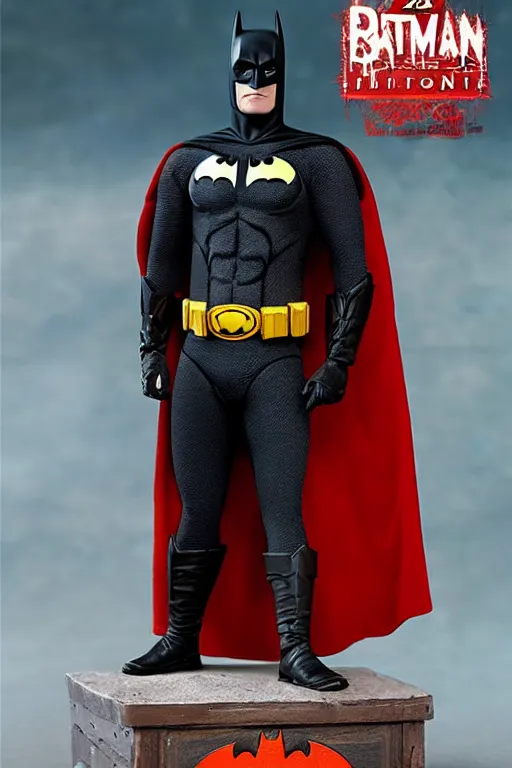 Image similar to batman 1 2 inch action figurine hot toys'sideshow painting the style of leonardo da vinci