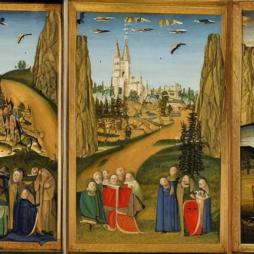 Prompt: nature paintings in the middle ages, but art