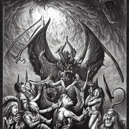 Image similar to a funeral for Satan The Devil by Dariusz Zawadzki