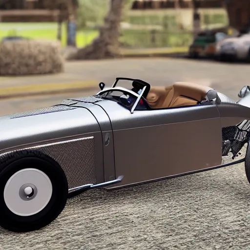 Image similar to a fluffy British Shorthair transformed into a roadster, cool, realistic, 4k, hd, highly detailed