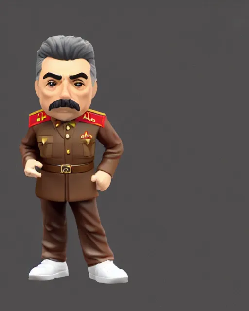 Image similar to full body 3d render of joseph stalin as a funko pop, studio lighting, white background, blender, trending on artstation, 8k, highly detailed