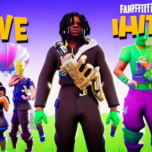 Image similar to rapper Chief Keef in Fortnite very detailed 4K quality super realistic