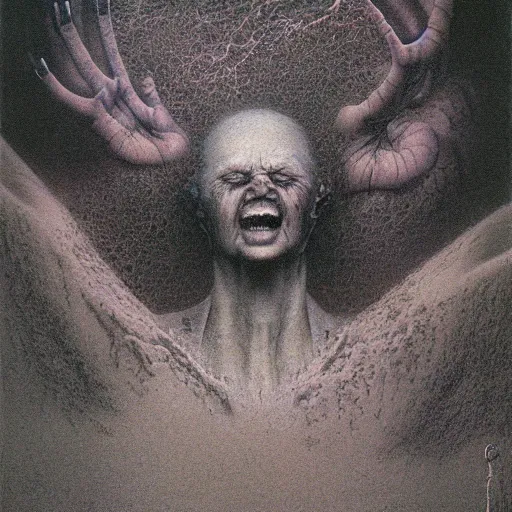 Prompt: joy made by zdzislaw beksinski