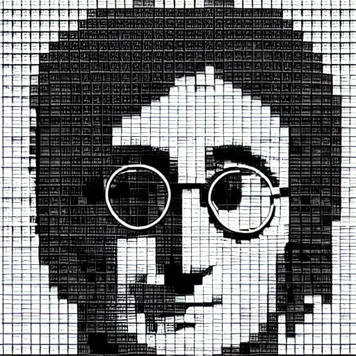 Image similar to John Lennon, pixel art