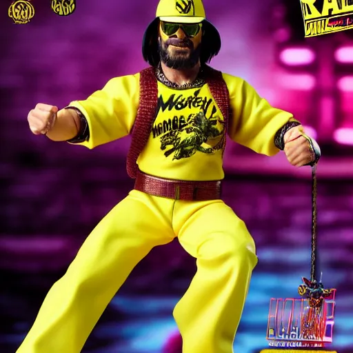 Prompt: macho man randy savage action figure by hot toys. high resolution photo.