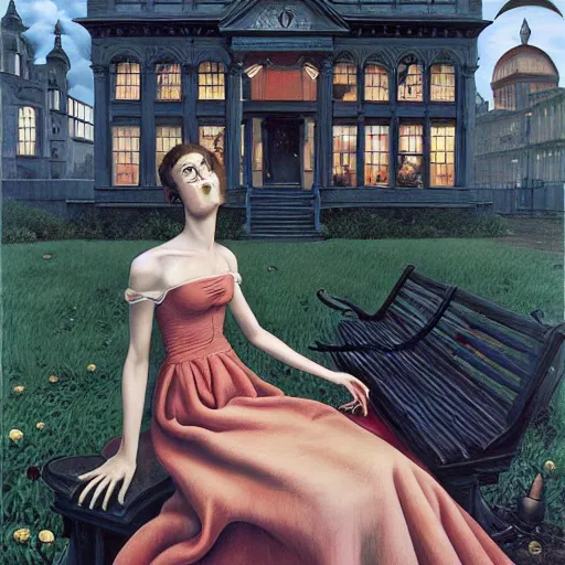 Image similar to photorealistic vampire art by paul delvaux, james christensen, rob gonsalves and tim white