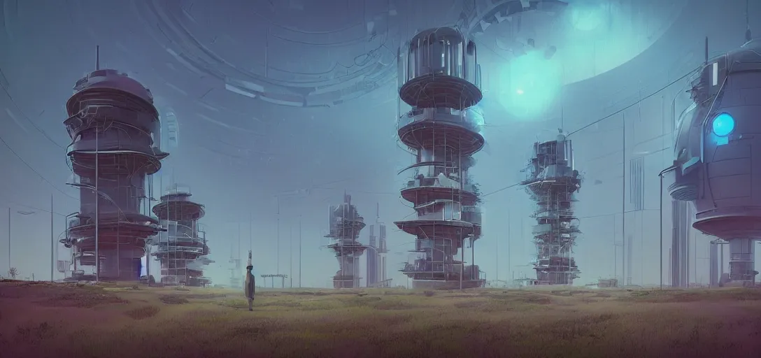 Image similar to futuristic abandoned solarpunk power station, sci - fi, digital art by beeple