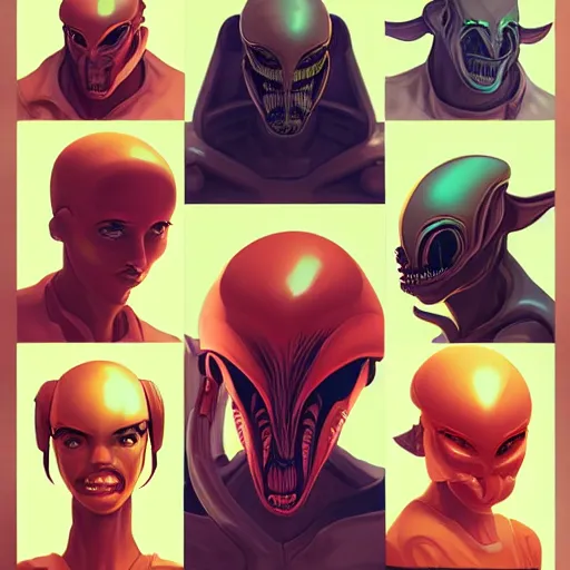 Image similar to face icon stylized minimalist xenomorphs, loftis, cory behance hd by jesper ejsing, by rhads, makoto shinkai and lois van baarle, ilya kuvshinov, rossdraws global illumination