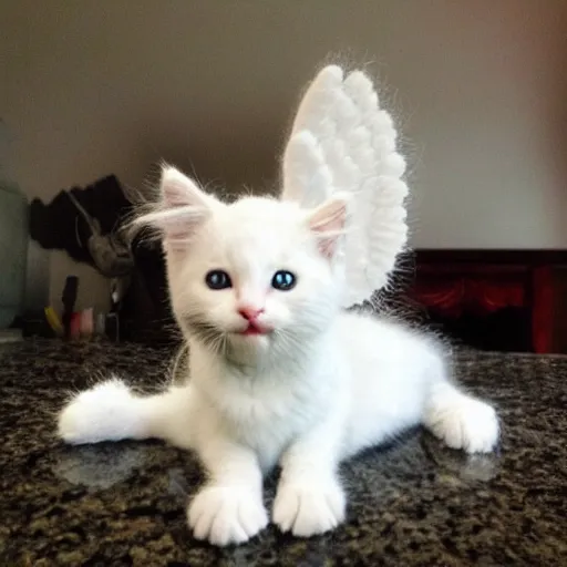 Prompt: kitten with angel wings