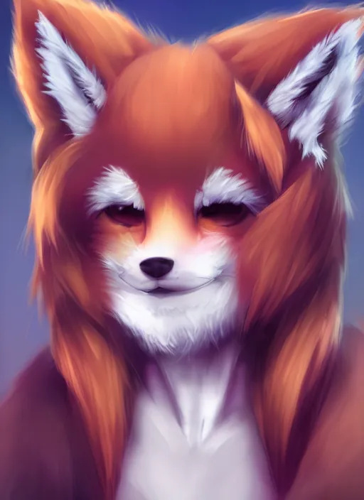 Prompt: a really cute fluffy fox furry character, pastel texture, matte painting hyperpop portrait trending on pixiv