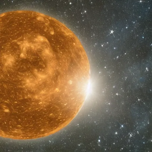 Prompt: space photograph of a celestial body shaped like a dog