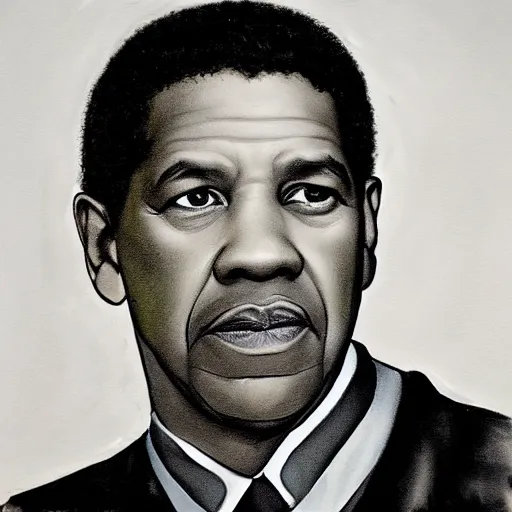 Prompt: Denzel Washington by Aleksander Rostov