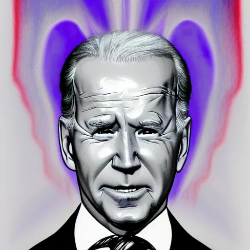 Image similar to portrait of joe biden, kirlian photography
