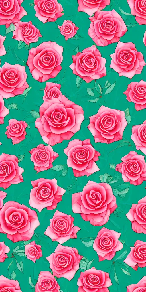 Image similar to seamless pattern of beautiful roses with leaves and throns, colourful, symmetrical, repeating 35mm photography