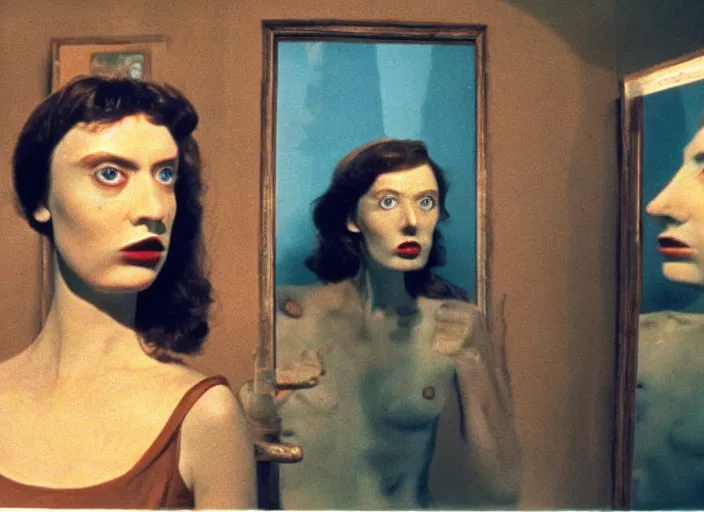 Image similar to still from a surreal art house film by roy andersson, man ray and salvador dali : : indie international production by a major studio : : cinemascope, technicolor, 8 k