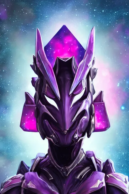 Image similar to cinematic bust shot, cosmic beautiful stunning giant robot mecha hot female dragon goddess, sharp spines, sharp metal ears, smooth purple eyes, smooth fuschia skin, elegant smooth silver armor, nebula size, epic proportions, epic scale, macro giantess, furry art, dragon art, goddess art, giantess art, warframe, warframe fanart, furaffinity, octane