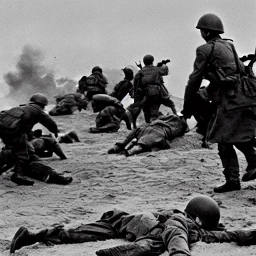 Image similar to the d - day, by robert capa,