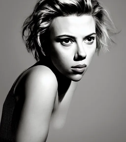Prompt: portrait of Scarlett Johansson by lucien freuid