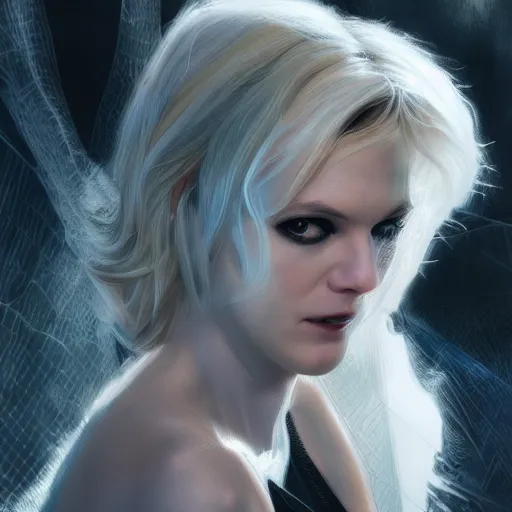 Prompt: young michellepfeiffer as spider - gwen, fantasy, intricate, elegant, highly detailed, digital painting, artstation, concept art, smooth, sharp focus, contemporary fashion shoot, by edward robert hughes, annie leibovitz and steve mccurry, david lazar, jimmy nelsson, extremely detailed, hyperrealistic, perfect face, octane render