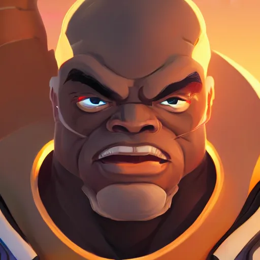 Image similar to a closeup portrait of doomfist from overwatch, art by lois van baarle and loish and ross tran and rossdraws and sam yang and samdoesarts and artgerm and saruei and disney, digital art, highly detailed, intricate, sharp focus, trending on artstation hq, deviantart, unreal engine 5, 4 k uhd image