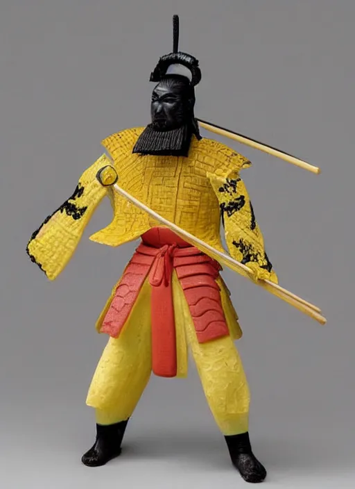 Image similar to a samurai, sponge sculpture