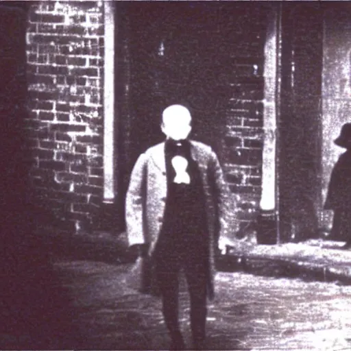 Image similar to security camera footage of Jack the Ripper 1888