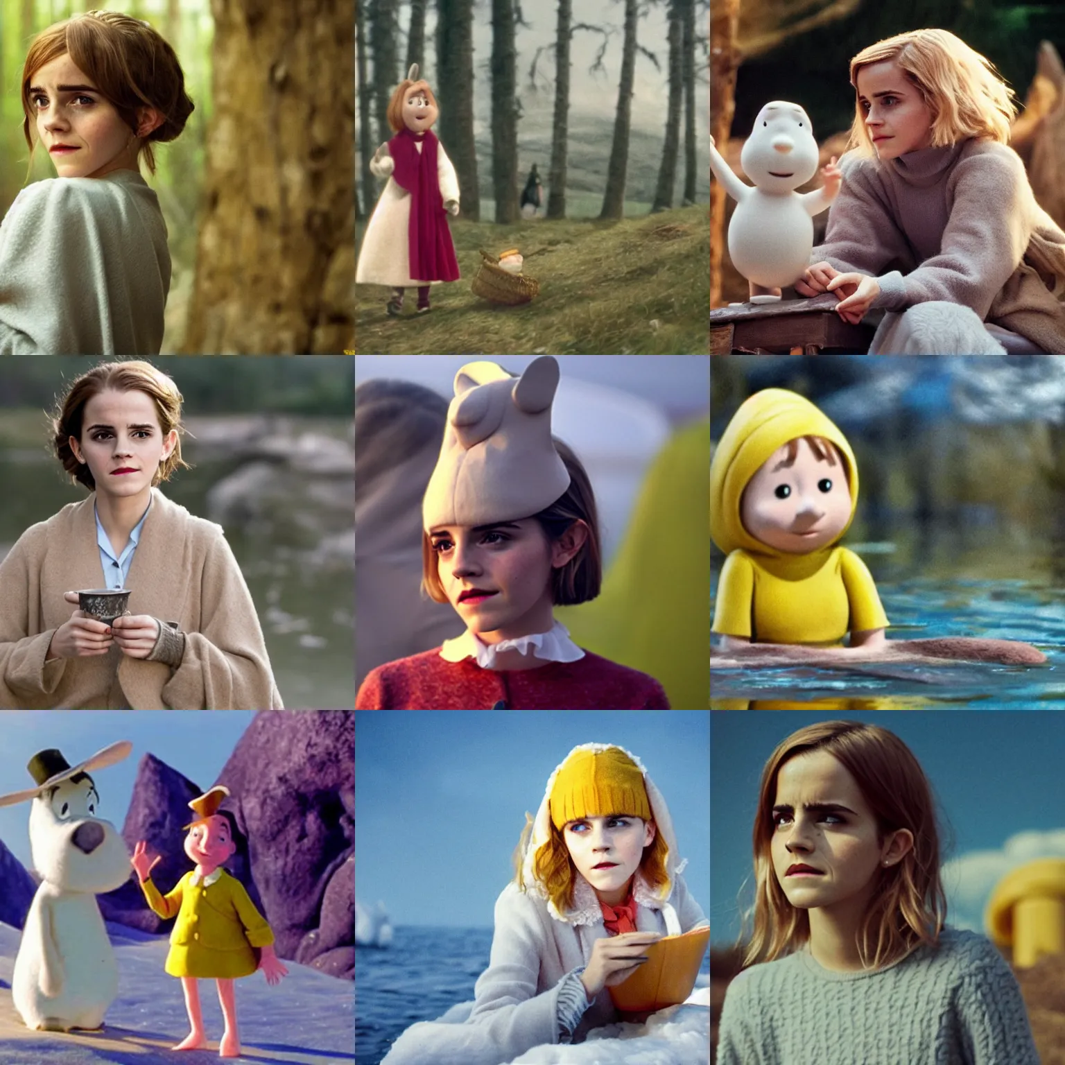 Prompt: Movie still of Emma Watson in The Moomins