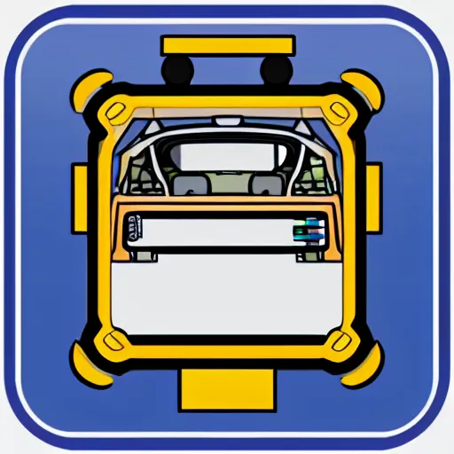 Prompt: An app icon that features a stylised flux capacitor from Back to the Future