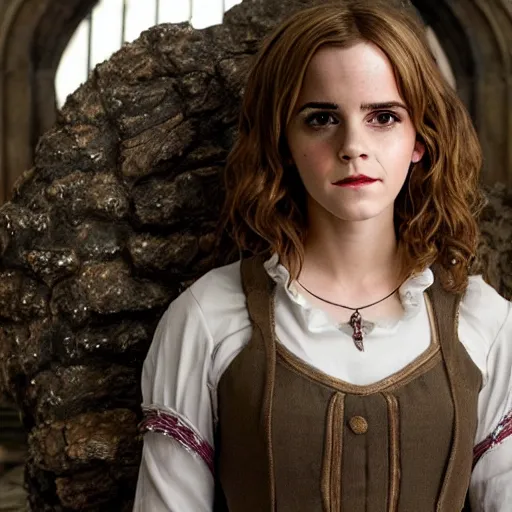 Image similar to Still of Emma Watson as Hermione Granger. Wearing Yule Ball dress. Prisoner of Azkaban. Extremely detailed. Beautiful. 4K. Award winning.