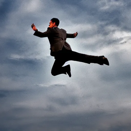 Image similar to man flying through air, flipping