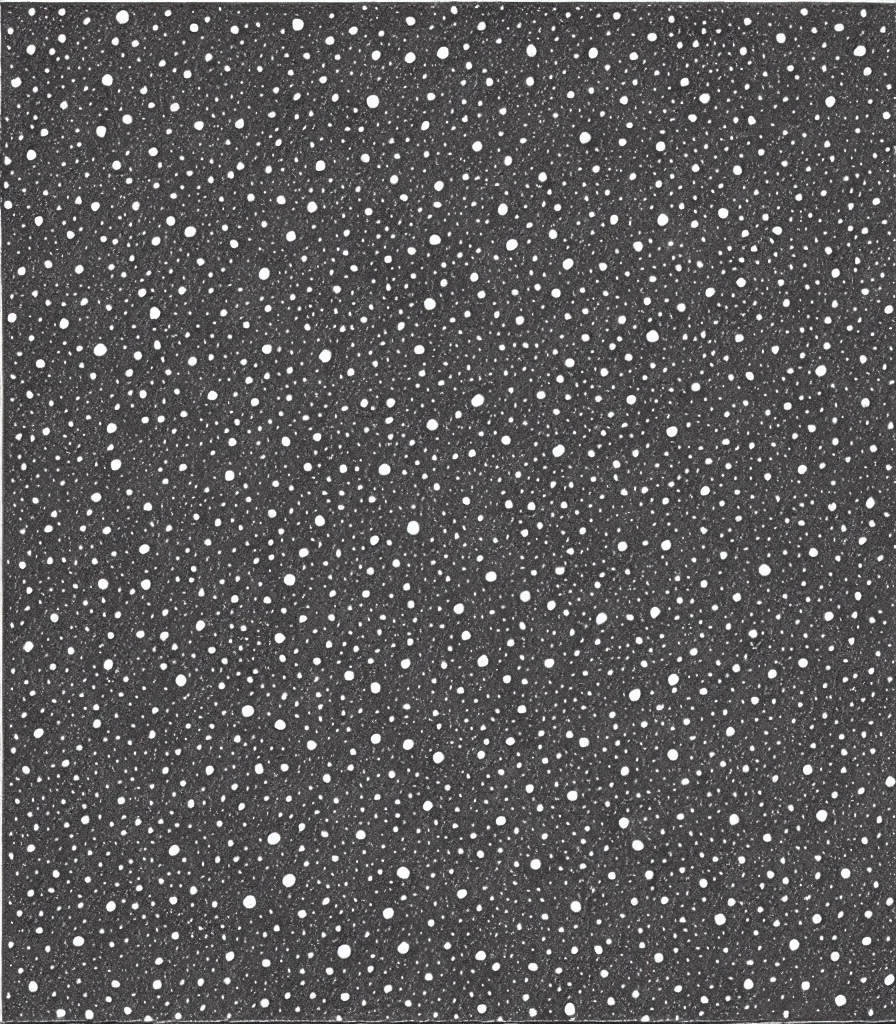 Image similar to a beautiful painting of the universe drawn in a pattern small circles, galaxies, pointilism, rough charcoal sketch, black dots