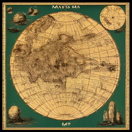 Prompt: vintage Mars map