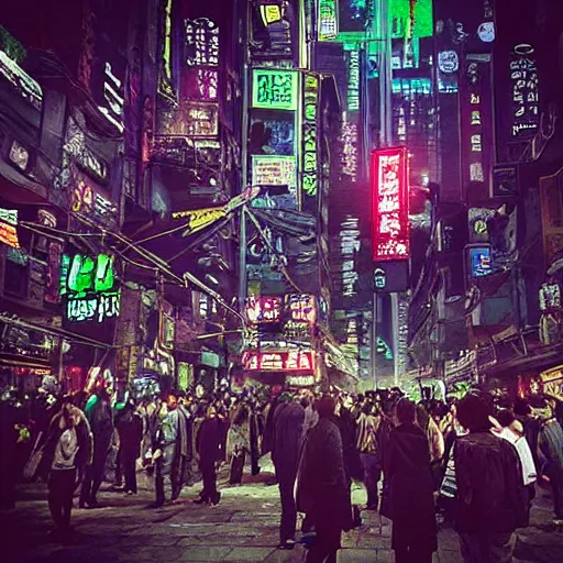 Prompt: “ rogue cyberpunk agent hiding in a crowd in neotokyo ”