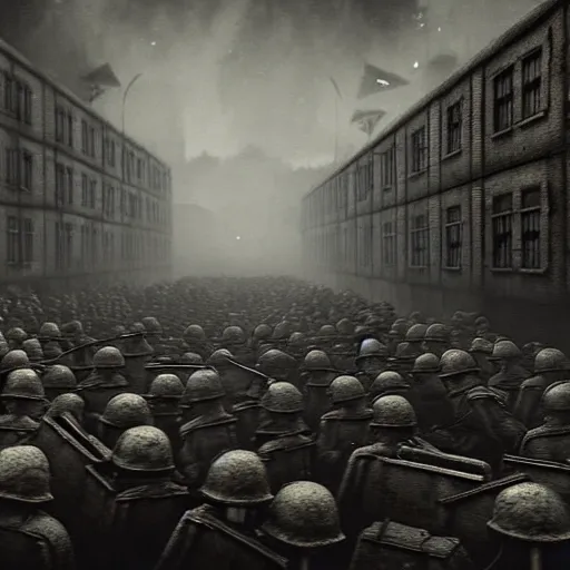 eerie, the holocaust in roblox, very old photo, photo