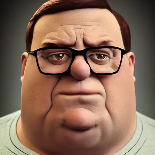 Prompt: hyperrealistic mixed media image of peter griffin from family guy, stunning 3 d render inspired art by istvan sandorfi and greg rutkowski, perfect facial symmetry, realistic, highly detailed attributes and atmosphere, dim volumetric cinematic lighting, 8 k octane extremely hyper - detailed render, post - processing, masterpiece,
