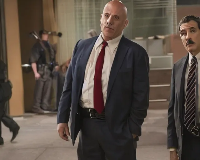 Prompt: a still from law and order svu guest starring the mario brothers