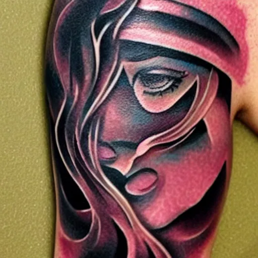 Image similar to a tattoo inspired by the musical artist aurora, abstract, pritty.