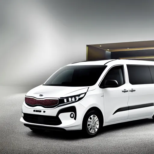 Prompt: A van designed and produced by Kia, promotional photo