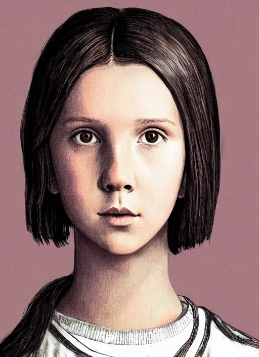 Image similar to Portrait of Millie Bobby Brown by Leonardo Da Vinci