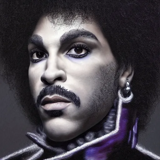 Prompt: amazing award winning portrait photo of prince the artist, very detailed
