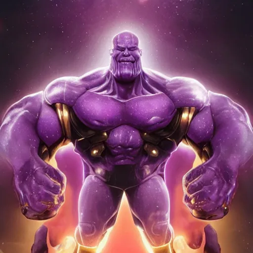 Image similar to Thanos coming out as trans