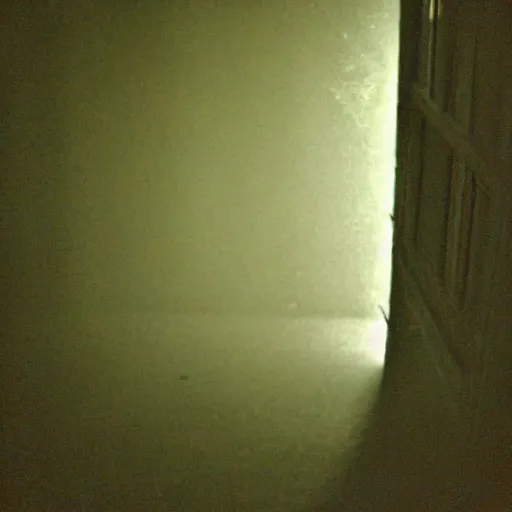 Image similar to insane nightmare, no light, everything is blurred, creepy shadows, descent to the basement, very poor quality of photography, 2 mpx quality, grainy picture