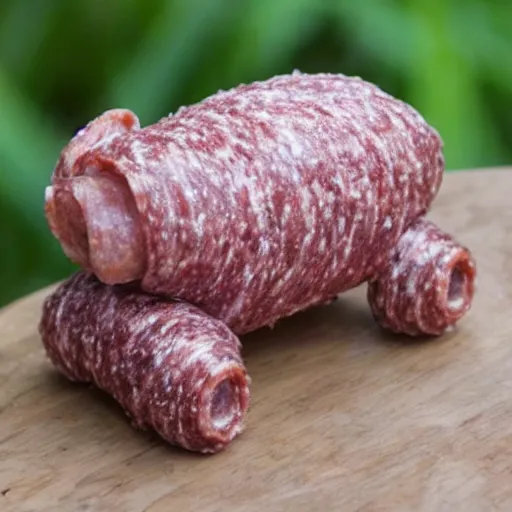 Image similar to tardigrade made of salami