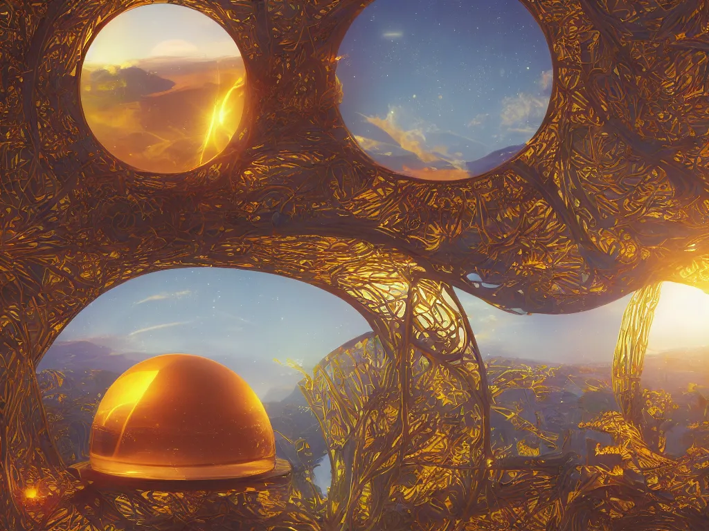 Image similar to 3 d render, sunlight study, the universe is a spheroid region 7 0 5 meters in diameter, art nouveau, by ambrosius bosschaert and ( ( ( ( ( lisa frank ) ) ) ) ), 8 k, sharp focus, octane render