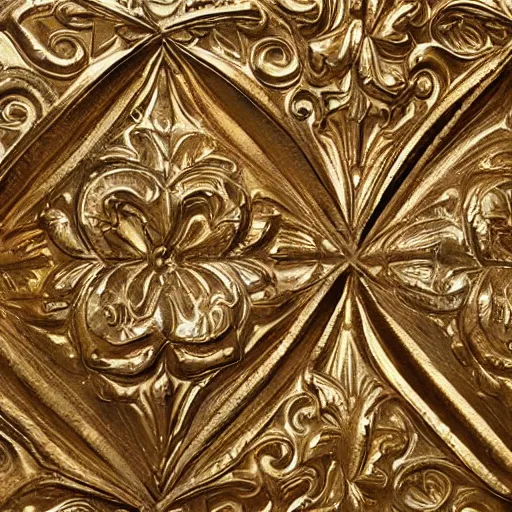 Image similar to ornate trim sheet unreal texture of golden wall