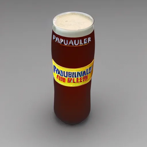 Image similar to paulaner spezi, 3 d render