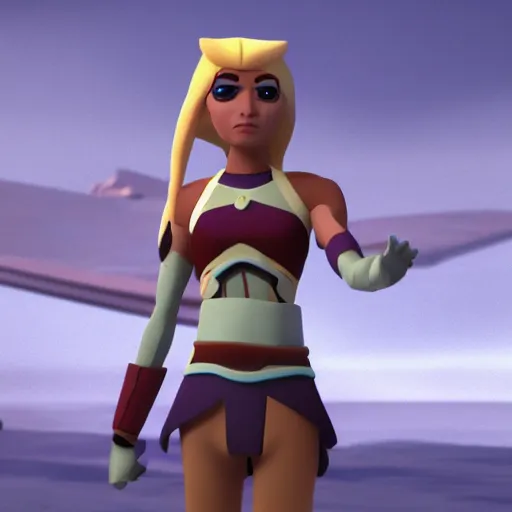 Prompt: Princess 'Kida' Kidagakash, in the Clone Wars, 3D animation, 4k,