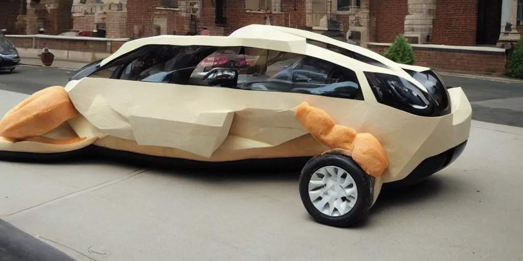 Prompt: a car shaped like a sandwich, ultra realistic,