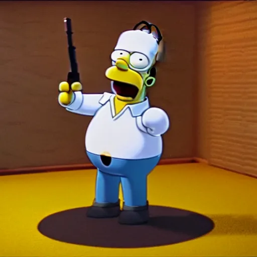 Prompt: An octane render of Homer Simpson in the Matrix